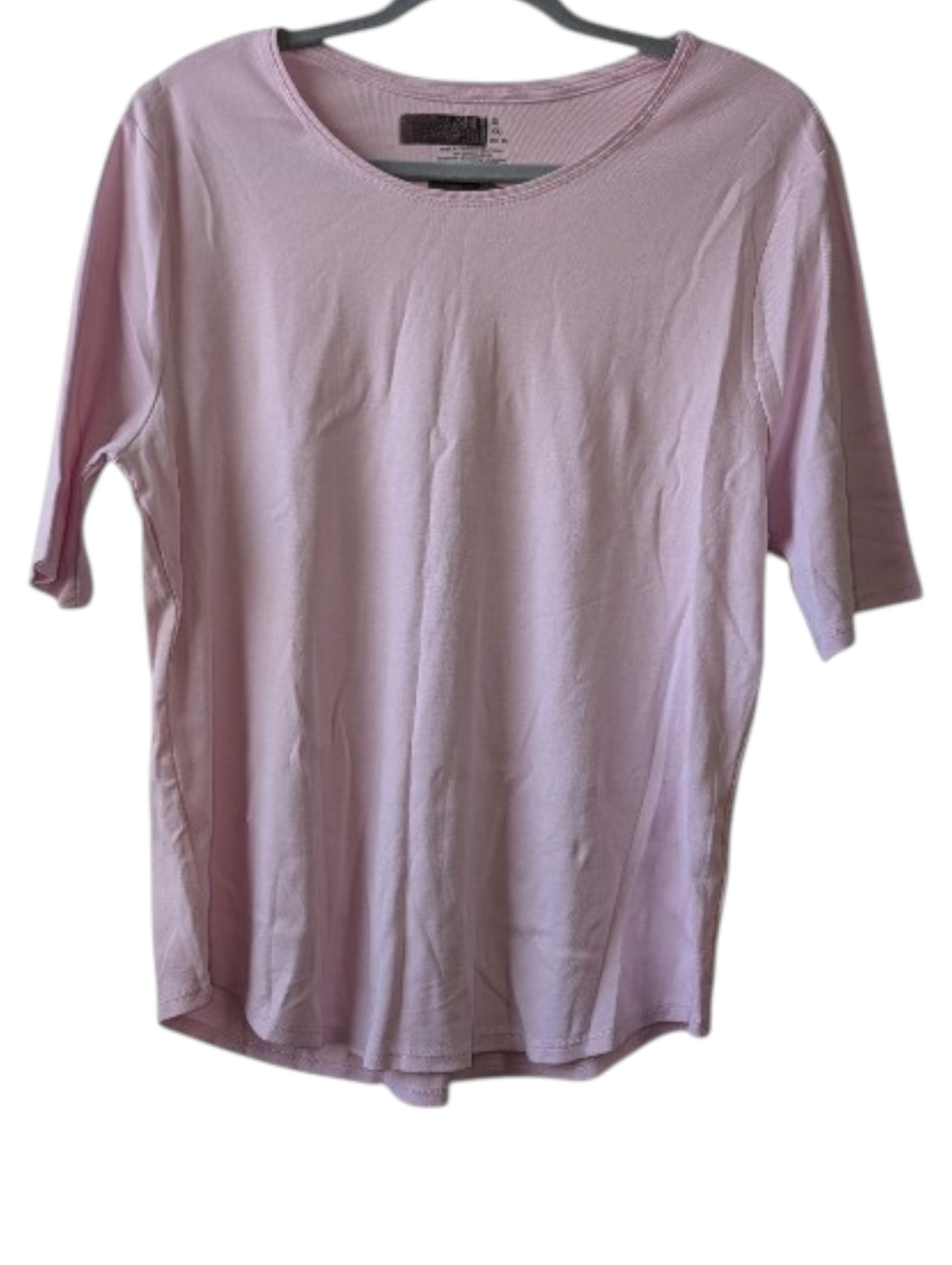 TIME AND TRU WOMEN'S LIGHT PINK SHORT SLEEVE CREWNECK TEE SIZE XL (16-18)
